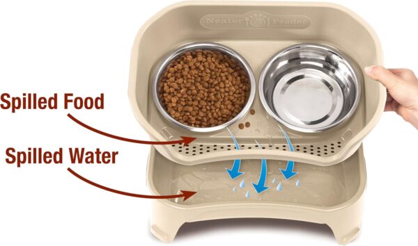 Neater Feeder - Express Model w/Niner 9 Peak Slow Feed Bowl - Mess-Proof Dog Bowls (M/L, Almond) - Made in USA – Elevated, No Spill, Non-Tip, Non-Slip, Raised Food/Water Pet Bowls Aid Digestion - Image 3