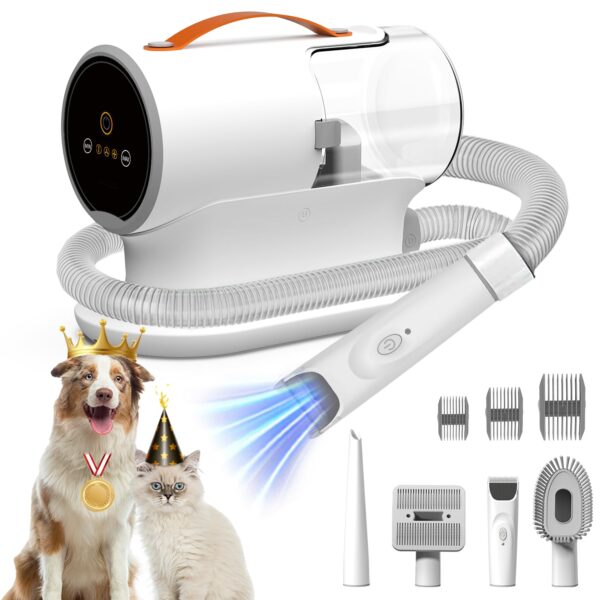 Pet Grooming Vacuum & Dog Hair Vacuum, 12000Pa Powerful Dog Vacuum for Shedding Grooming Hair, 2L Large Dust Cup, Low Noise, 3 Suction Levels, 5 Grooming Tools