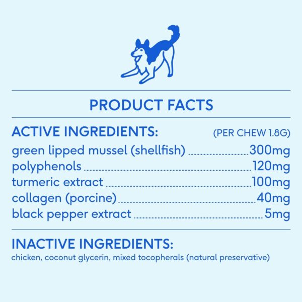 Native Pet Relief Chews - Anti Inflammatory for Dogs - Turmeric + Polyphenols + Green Lipped Mussels for Dogs - Natural Relief for Dogs - Dog Arthritis Supplement & Dog Joint Pain Relief - 30 Chews - Image 6