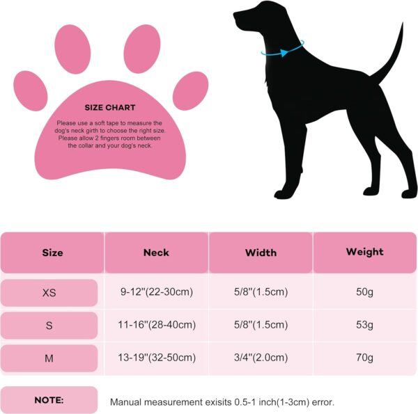 Bling Dog Bow Tie Collar for Puppy Small Dogs and Cats, Cute Pink Girl Dog Collar with Bow for Daily Walking or Holiday Party (Neck fit 9-12’’) - Image 6