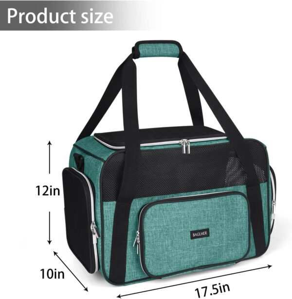 BAGLHER Pet Travel Carrier, Cat Carriers Dog Carrier for Small Medium Cats Dogs Puppies, Airline Approved Small Dog Carrier Soft Sided, Collapsible Puppy Carrier. Green - Image 2