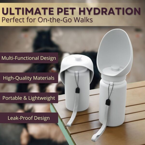 Pet Kit: 550Ml Soft Silicone Collapsible Water Bottle and 3-in-1 Dispenser (dirt bags/kibble container/eating cup) for walking with your pet - Image 2