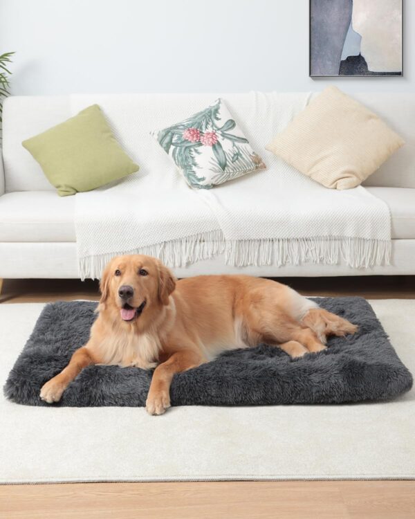 Dog Crate Pad Ultra Soft Dog Bed Mat Washable Pet Kennel Bed with Non-Slip Bottom Fluffy Plush Sleeping Mat for Large Medium Small Dogs, 35 x 22 Inch - Image 7