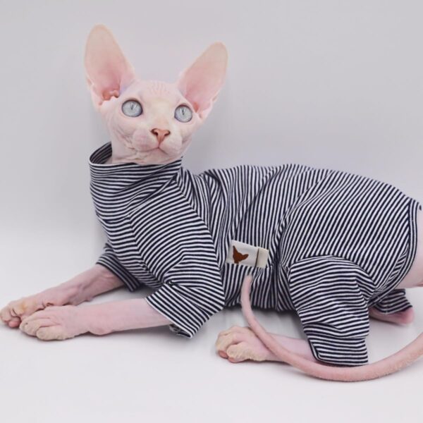 Sphynx Cat Clothes 4 legs Pure Cotton Comfortable Stretch Hairless Cat Clothes, Devon Clothes, Kornish Clothes and Small Cats (X-Large) - Image 4