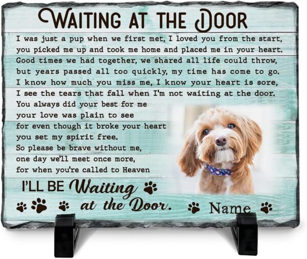 Waiting At The Door Dog Memorial, Personalized Memorial Gifts for Loss of Dog, Dog Memorial Stone, Pet Memorial Gifts, Pet Loss Gifts - Personalized Keepsake for Beloved Dog or Cat - Image 9