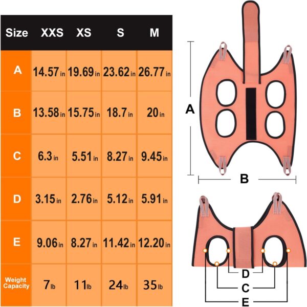 Dog Grooming Hammock Harness, XS Pet Grooming Harness for Puppy Small Dogs,Dog Nail Trimming Hammock with Nail Clippers,Dog Grooming Sling Holder with Wide Strap Sewed on Pet Restraint Bag - Image 6