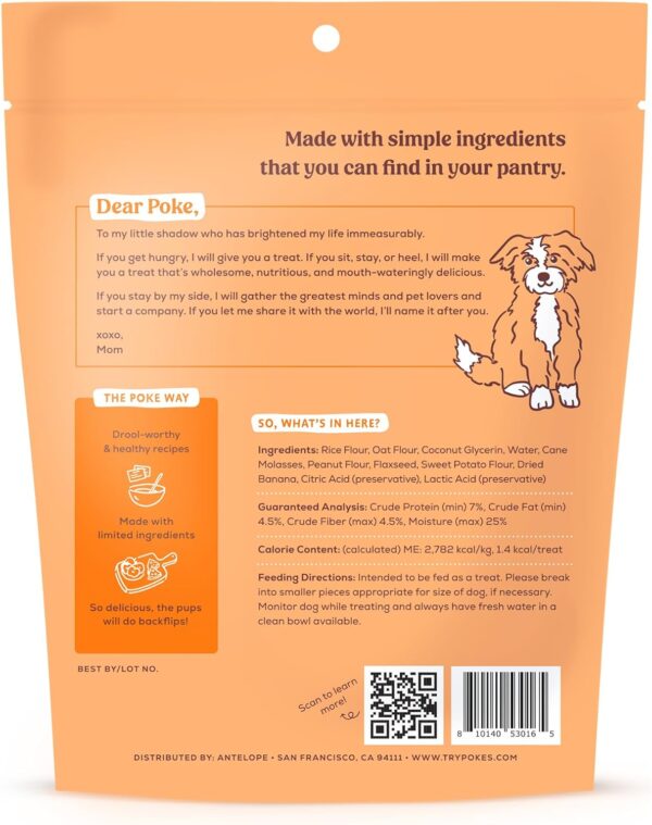 Poke's P'Nutty for 'Nanas Treats for Dogs, Limited Ingredient & Natural Dog Treats, Wheat-Free & Made in The USA, Peanut Butter & Banana Training Bites, 6oz - Image 2