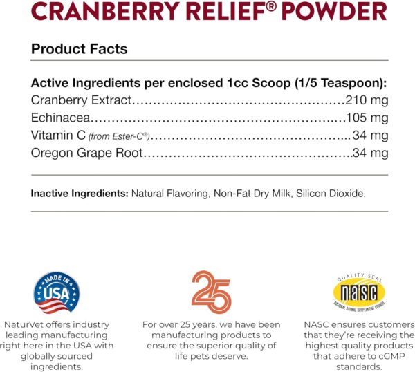 NaturVet – Cranberry Relief Plus Echinacea | Helps Support a Healthy Urinary Tract & Immune System (50g Powder) - Image 8