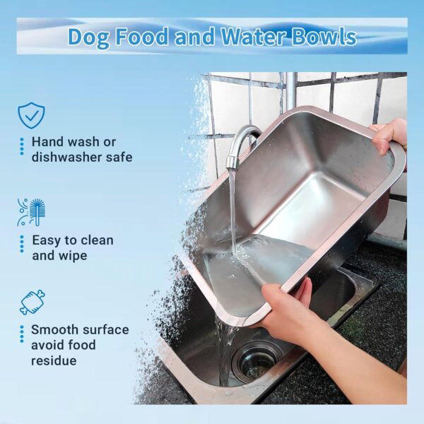 2 Gallons Large Dog Water Bowl, Extra Large Metal Dog Bowl, Stainless Steel Water Bowls for Dogs, Large Capacity Sturdy Dog Bowls Indoor Outdoor for Large, Medium Breed - Image 8