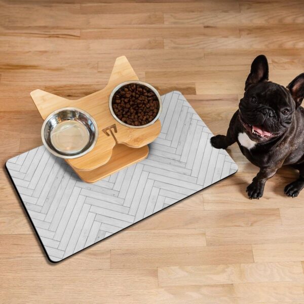 Dog Food Mats for Floors Absorbent, Pet Cat Food Mat - Quick Dry Dog Bowl Mats for Food and Water, Eco-Friendly Boho Pet Supplies 12" x 20" - Image 2