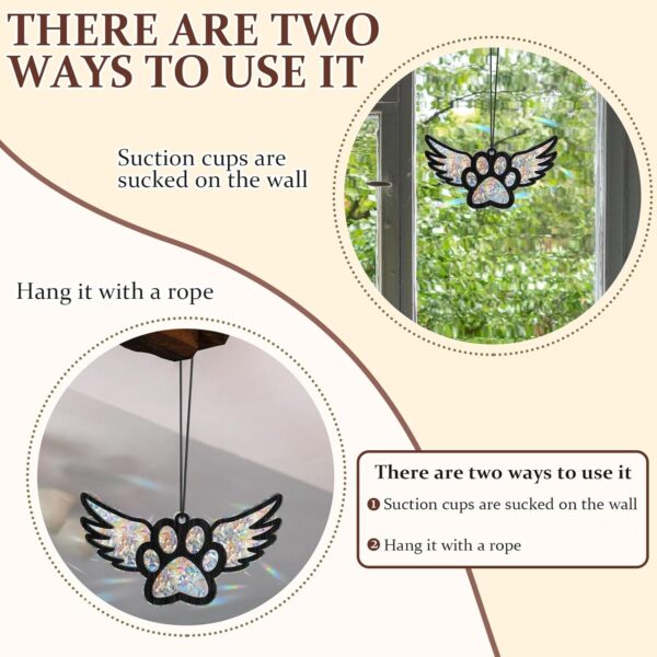 Dog Memorial Suncatcher Pet Memorial Gifts for Dogs Dog Died Sympathy Gift Dog Remembrance Gift Loss of Pet Dog Ornament for Dog Lovers Hanging Memorial Decoration - Image 3