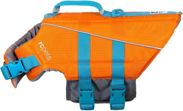 RC Pet Products RC Pets Tidal Life Vest, Adjustable Dog Life Jacket, Orange/Teal, X-Small