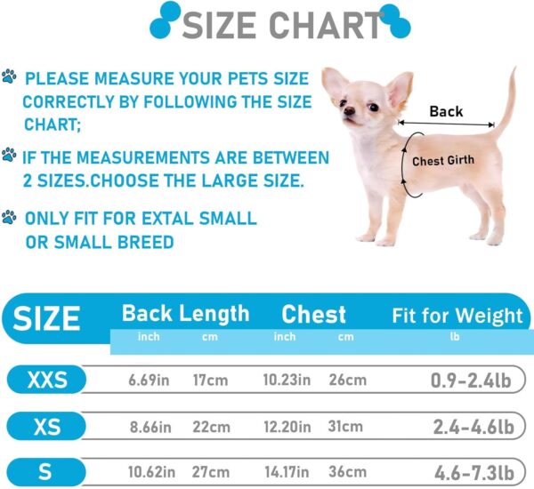 XXS Dog Sweater Chihuahua Clothes Dog Sweaters for Small Dogs Girl Boy Teacup Dog Yorkie Turtleneck Knitted Sweater Pet Clothes Fall Dog Clothes Blue White - Image 6