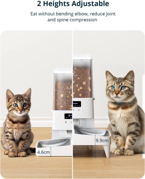 Automatic Feeder for Cats, 5 L, WiFi Automatic Feeder Dog Cat, Cat Food Automatic with App Controlled, Automatic Cat Feeder with 2 Bowls, for 10 Meals a Day - Image 5