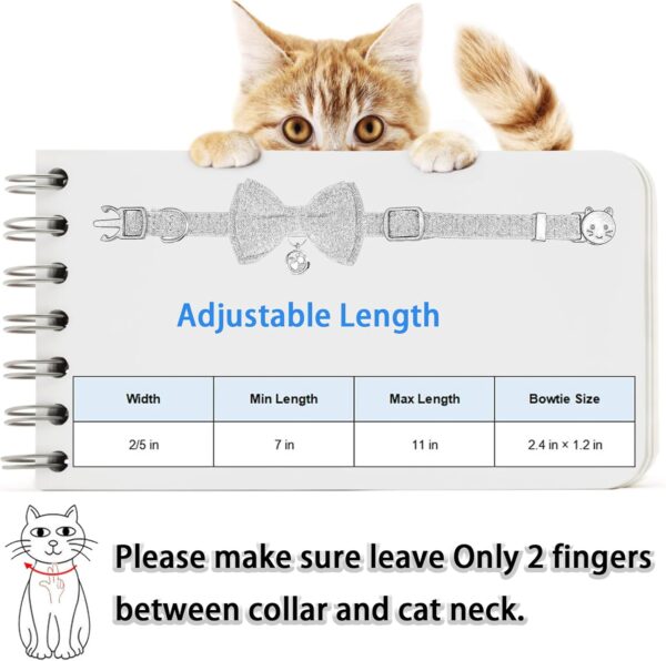 Cat Collars,HYQHYX Floral Bow Collar with Bell, Removable Cat Collar with Tie, Cute cat Collar for Cats and Puppies - Image 7