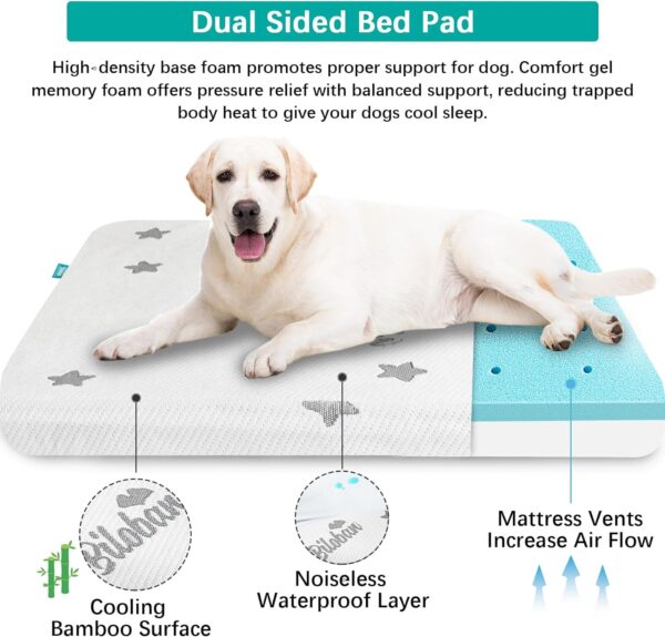 Biloban Waterproof Dog Beds for (Large) Dogs, Washable Dog Bed Mat Pad or Pet Bed, Memory Foam Dog Beds & Furniture for Small/Medium Large/XL/XXL Dogs with Removable Cover (Light Grey) - Image 5