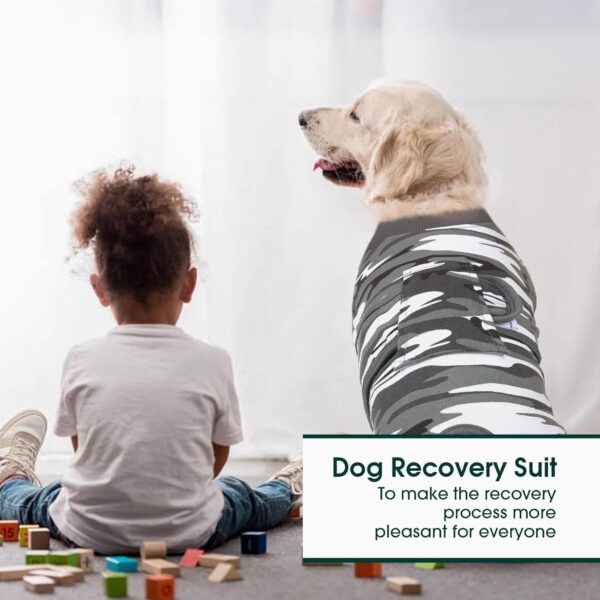 Kuoser Recovery Suit for Dogs Cats After Surgery, Professional Pet Recovery Shirt Dog Abdominal Wounds Bandages, Substitute E-Collar & Cone,Prevent Licking Dog Onesies Pet Surgery Recovery Suit - Image 5