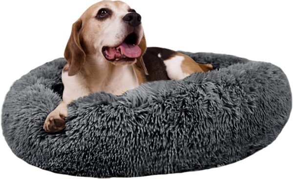 MFOX Calming Dog Bed (L/XL/XXL/XXXL) for Medium and Large Dogs Comfortable Pet Bed Faux Fur Donut Cuddler Up to 25/35/55/100lbs - Image 6