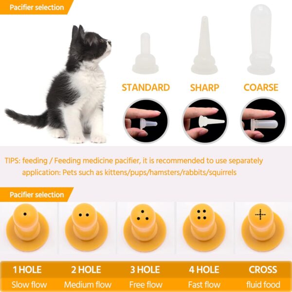 Newborn Kitten Puppy Feeding Bottles for Nursing, Small Animals Feeder with Replacement Nipples - Image 5