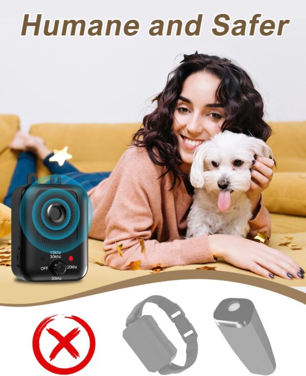 Anti Barking Devices, Auto Dog Bark Control Devices with 3 Modes, Rechargeable Ultrasonic Bark Box Dog Barking Deterrent Devices, Effective Stop Barking Dog Devices for Indoor & Outdoor Dogs - Image 6