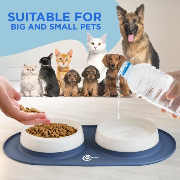 Ceramic Dog Bowls | Spill-Proof & Durable Food Bowl & Dish for Dogs, Cats & Pets | Eco-Friendly Pet Food Feeder Bowls for Feeding Dogs Cats Puppies | Essential Pet Supplies for Your Furry Friends - Image 2