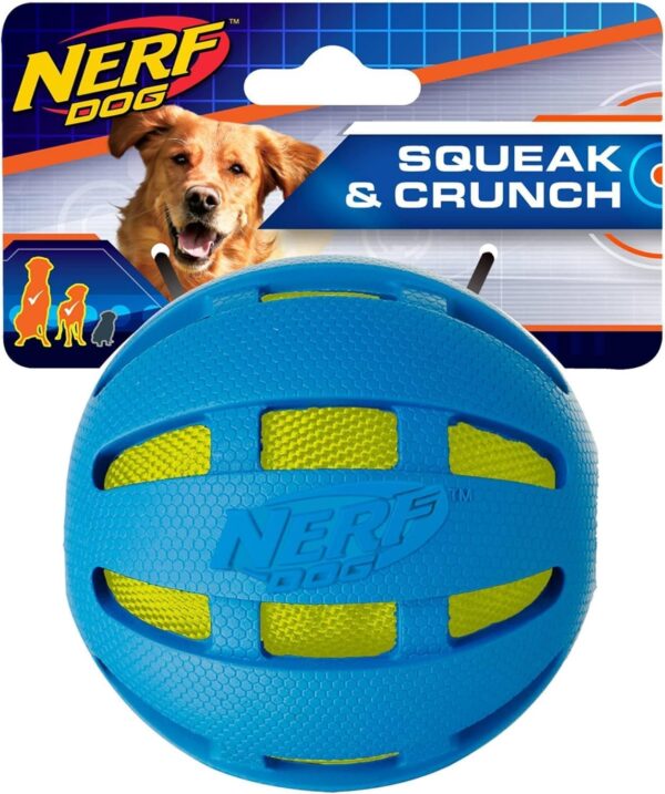 Nerf Dog Three Toy Gift Set: Crunch Ball, Spike LED Squeak Ball, and Squeak Football Gift Set - Image 2