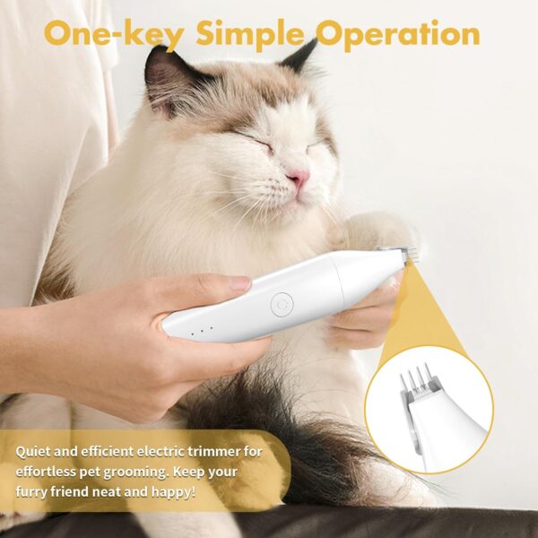 Cat Clippers for Matted Hair,Professional Cat Grooming Kit,Quie Cat Paw Trimmer Nail Grinder,Cat Hair Trimmer for Grooming,Pet Shaver Cat Grooming Kit for Cats Small Dogs(Gold+White) - Image 2