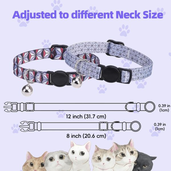 Cat Collar,2 Pack cat Collar with Bells,cat Collar Breakaway，Adjustable Kitten Collar for boy Girl Cats(7-12 inch),Perfect Pet Supplies,Accessories (Dark Gray) - Image 2