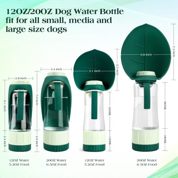 Dog Water Bottle Dispenser for Walking, Pet Water Feeder Container portable with Drinking Cup Bowl Outdoor Hiking, Travel Large Green - Image 3