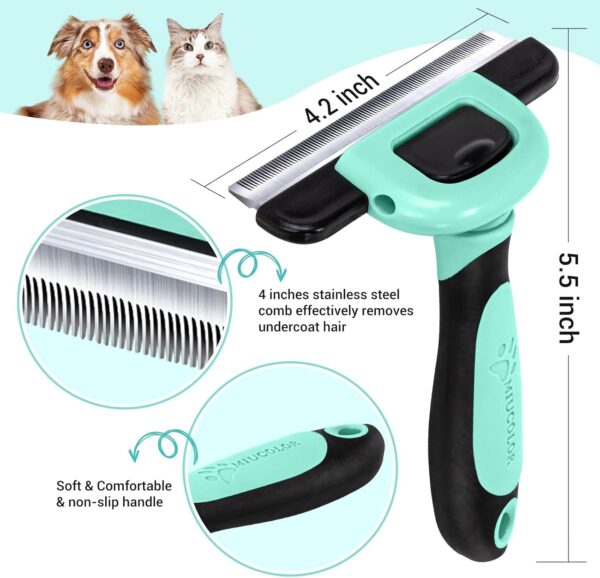 MIU COLOR Pet Grooming Brush, Deshedding Tool for Dogs & Cats, Effectively Reduces Shedding by up to 95% for Short Medium and Long Pet Hair，Spring Green - Image 2