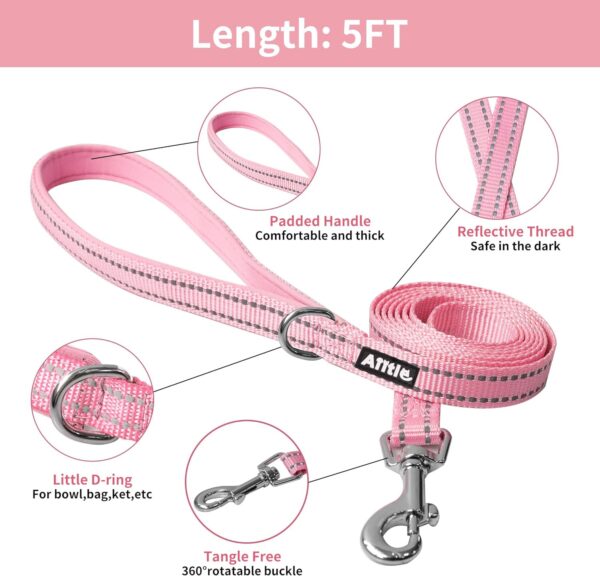 AIITLE Extra Small Dog Harness - Step in Vest Harness with A Leash, Reflective Bands, Soft Breathable Pet Supplies, Outdoor Pet Vest for Extra Small Dogs and House Cats Pink XXXS - Image 5