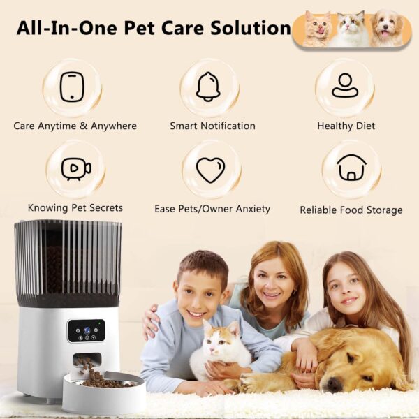 Automatic Cat Feeder with Camera, 1080P Live Video with Night Vision, 6L/25 Cups Timed Cat Food Dispenser for Remote Feeding, 2-Way Audio, Smart Pet Feeder for Cats and Dogs with App Control - Image 8