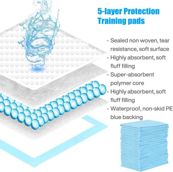 Disposable Puppy Training Pads 100 Count Pee Pads for Dogs, Cats, Rabbits and Guinea Pigs Waterproof Super Absorbent Odour Locking 13” x 18” - Image 5