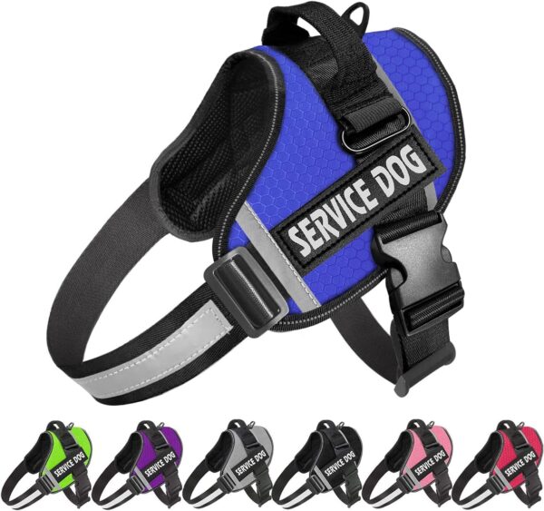 Dog Harness,No-Pull Service Dog Harness with Handle Adjustable Outdoor Pet Dog Vest 3M Reflective Nylon Material Vest for Breeds,Easy Control for Small Medium Large Dogs