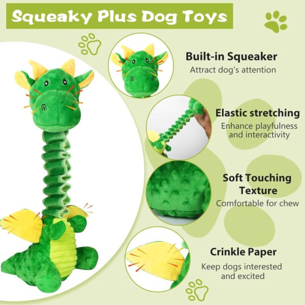 Large Squeaky Dog Toys, Tug-of-War Puppy Toys with Crinkle Paper, Stuffed Plush Animal Dog Toys to Keep Them Busy, Bonding Time Pet Toys for Small, Medium, Large Dogs - Image 2