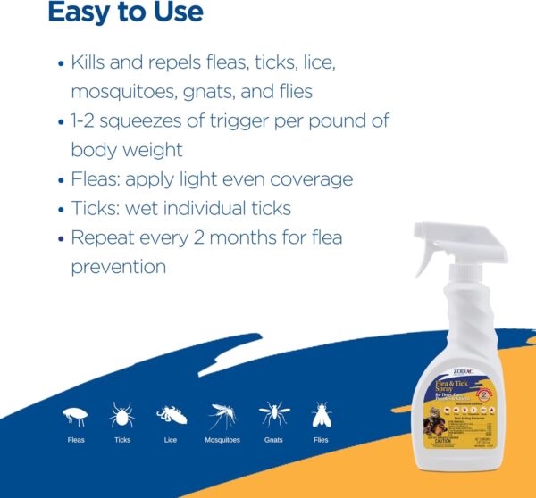 Zodiac Flea & Tick Spray for Dogs, Cats, Puppies & Kittens 16 fluid ounces - Image 5