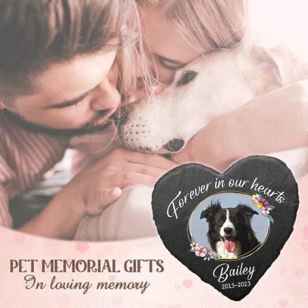 Pawfect House Forever in Our Hearts Personalized Dog Memorial Stone, Dog Memorial Gifts for Loss of Dog, Cat, Pet Memorial Gifts, Grave Decorations for Cemetery, Pet Loss Gifts, Garden Decor - Image 2