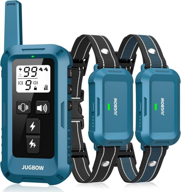 Jugbow Dog Shock Collar 2 Dogs - 4200FT Dog Training Collar with Remote, IPX8 Waterproof E Collar for Dogs Training Rechargeable Collars for Large Medium Small Dogs (10-120lbs)