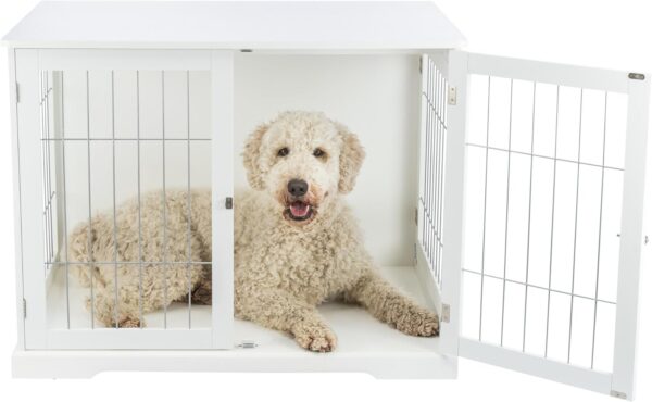 TRIXIE 38.7" Indoor Dog Crate, Wooden Crate Table for Dogs Up to 66 lb, Large Dog Kennel, Perfect in Any Room, White - Image 7