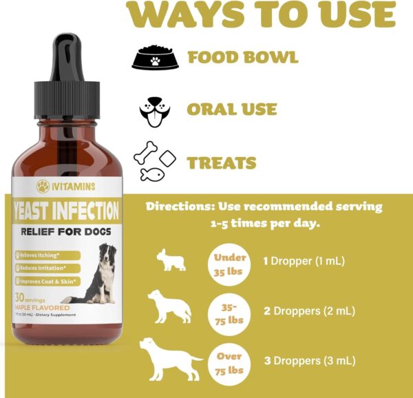 Natural Yeast Infection Treatment for Dogs | Helps to Support Itch Relief, Inflammation Relief & More | Dog Ear Infection Treatment | Dog Itch Relief | Dog Yeast Ear Infection Treatment | Maple Flavor - Image 6