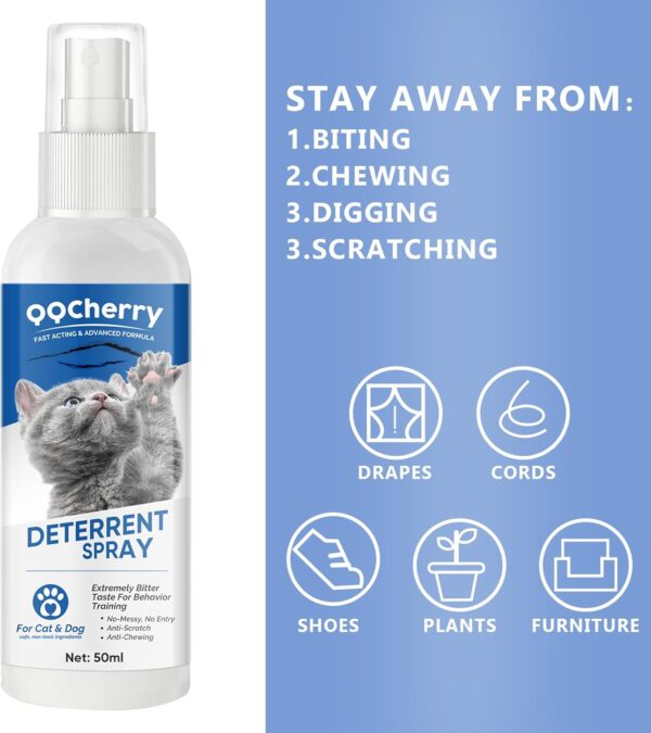 Cat Spray Deterrent, Effective Cat Scratch Furniture Protector-Stay Away from Restricted Areas-for Pet Behavior Training-Indoor and Outdoor Use - Image 7