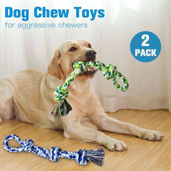 UPSKY Dog Rope Toys 2 Nearly Indestructible Dog Toys, Dog Toy for Medium to Large Breed, Dental Cleaning Chew Toys, Dog Tug Toy for Boredom, Dog Teething Toys, Dog Rope Toy for Aggressive Chewers - Image 7