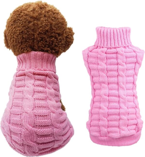 Cat Sweater,Turtleneck Knitted Kitten Clothes,Cat Sweaters for Cats only, Sphynx Cat Clothes,Small Dog Sweaters(Pink,S)