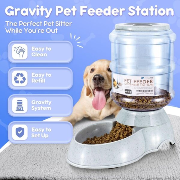 Flexzion Gravity Pet Feeder Food Dispenser (6-12 lb Size) for Dogs Cats Automatic Replenish Dry Food Storage Container Bowl for Small Medium Breed Dog Cat Animal Feeding Watering Fountain Supplies - Image 4