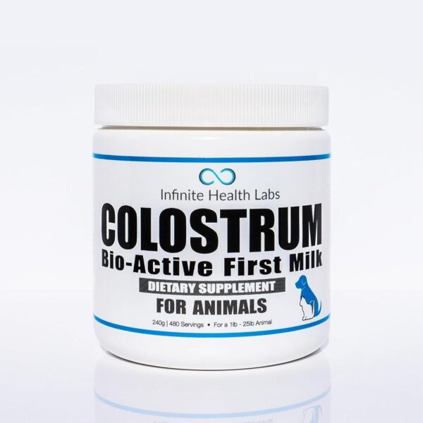 Bio-Active Bovine Colostrum for Dogs, Cats, Puppies, Kittens & Pets - Daily Colostrum Powder Supplement 240g (480 Servings)