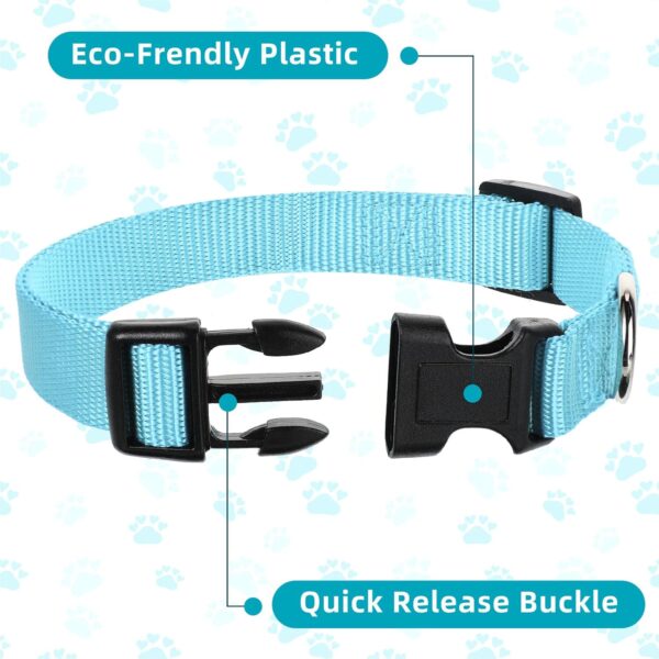 12 Pieces Nylon Dog Collar Bulk, Adjustable Dog Collars with Quick Release Buckle Dogs Collar Bulk for Dogs Walking Running Training, Medium (Mixed Colors) - Image 3