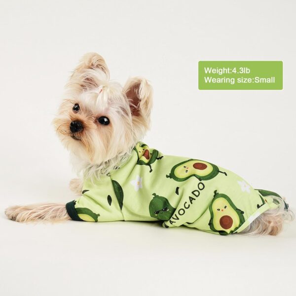 Dog Pajamas for Small Dogs Boy Girl Cute Dog Clothes Soft Stretch Chihuahua Yorkie Clothes Onesies Summer Puppy Pajamas XS-XXL, Pet Dog Pjs Outfits Shirts Cats Jammies Sleeper Medium Avocado Green - Image 4