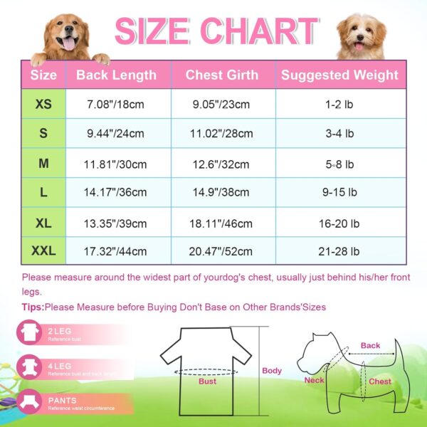 Dog Clothes for Small Dogs Boy Girl, Dog Pajamas Tiny Chihuahua Yorkie Spring Summer Shirt, Cute Puppy Outfit Pjs Jumpsuit Cat Onesie Apparel Pet Clothes - Image 2