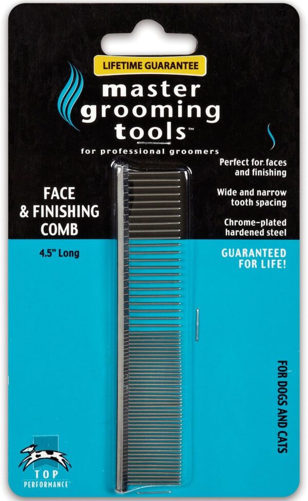 Master Grooming Tools 4.5 Inch Greyhound Pet Grooming Comb, Fine and Coarse