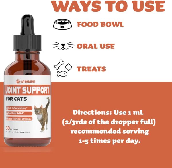 Cat Joint Supplement - Cat Joint Pain Relief - Cat Hip and Joint Supplements Pain Relief - Cat Joint Supplements - Joint Support for Cats - Hip and Joint for Cats - Cat Joint Support - 1 fl oz - Image 6